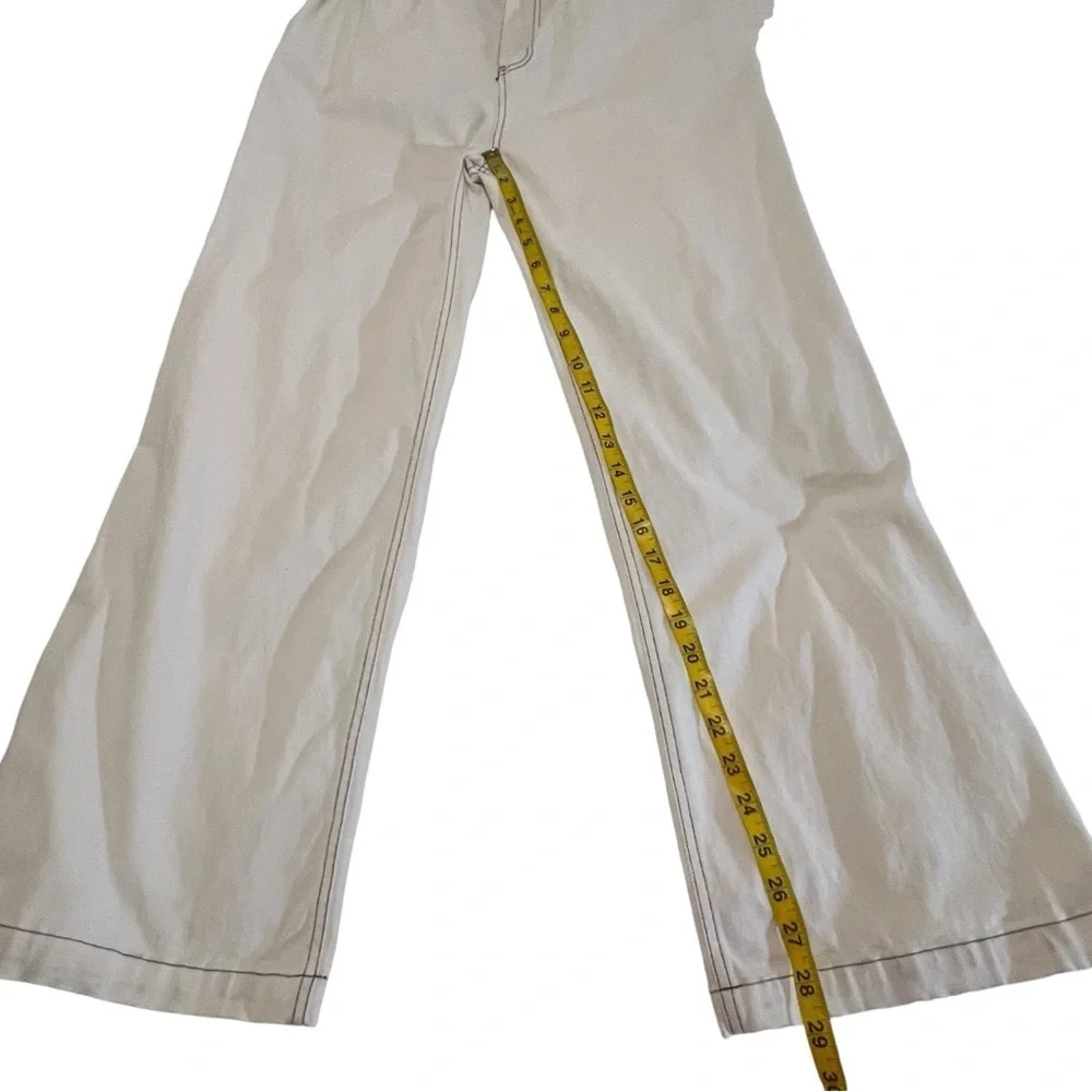 Monrow Wide Leg Pants In Off White Pockets High Rise Women’s M mom pleats